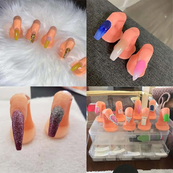 Fake Finger for Nail Art Practice Self Adhesive Professional Practice Finger Nails - Image 3