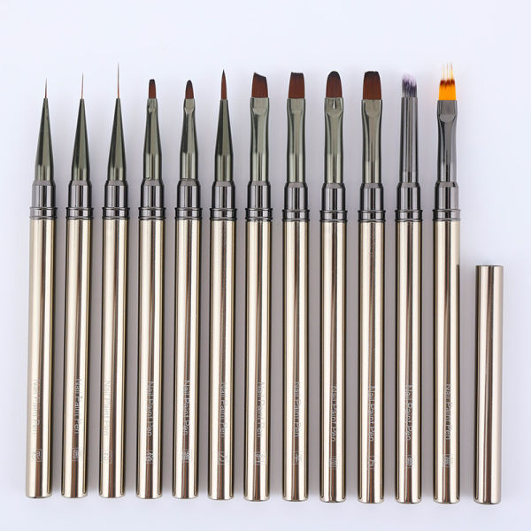 Nail Art Brush with Pen Hat Flexible Bristles Delicate Brushwork Smooth Drawing Non-shedding Nail Brush Nail Salon Supplies - Image 3