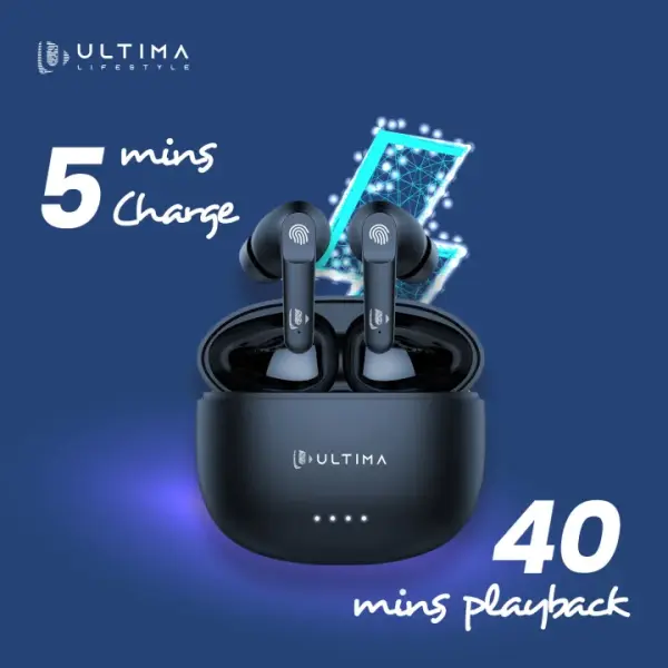 Atom 520 Pro Earbuds With 45Hrs Playtime| Game Mode(60ms)| Quad Mic| IPX5 Rated| Loud Sound & Deep Bass| Type-C Charging Port Wireless Earbuds - Image 2
