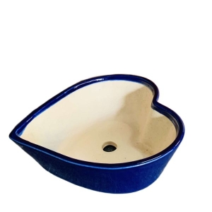 6 Inch Beautiful Heart Shape Ceramic Pot / Planter For Office Home Library Restaurant