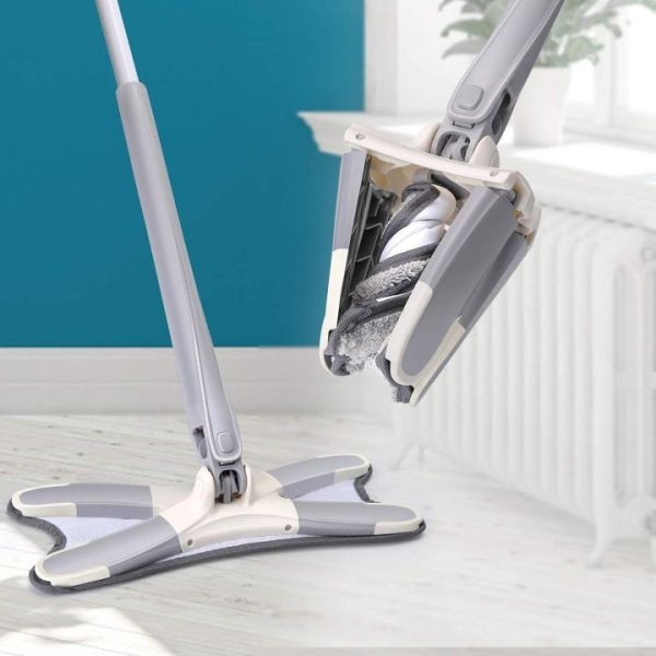 Microfiber Squeeze Mop for Floor Cleaning Hand-Free Wash Self Wringing Flat Mop - Image 2