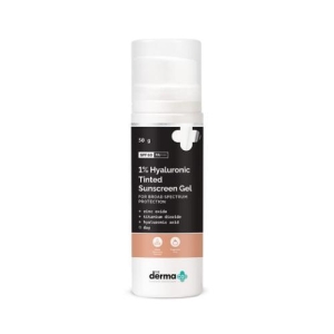 The Derma Co 1% Hyaluronic Tinted Sunscreen Gel SPF 60 PA++++ 50gm