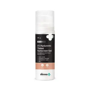 The Derma Co 1% Hyaluronic Tinted Sunscreen Gel SPF 60 PA++++ 50gm