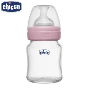 Chicco Well-Being Glass Feeding Bottle (120ml, Slow Flow)
