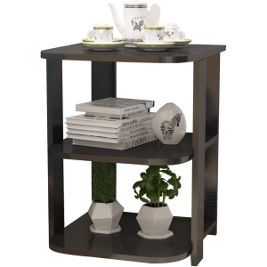 Small Sofa Side Table , Multi-Tier Storage Tea Coffee Table Modern Simplicity Design for Living Room and Bedroom In Brown