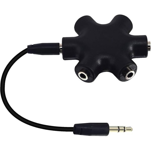 3.5mm Headphone Jack Splitter 3.5 Audio 5 Way 6 Port Female Connector Adapter Audio Earbuds Earphones Plug with 3.5mm Stereo Cable - Image 3