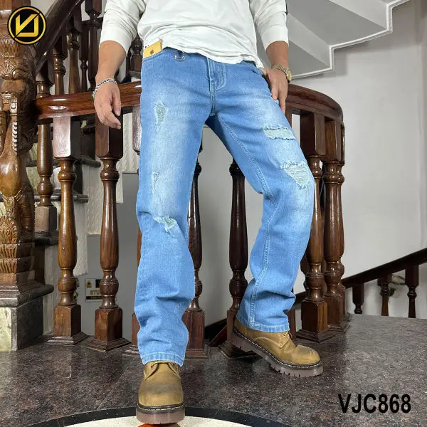 VIRJEANS (VJC868) Denim Baggy (Grunch) Jeans Pant For Men- Light Blue - Image 3