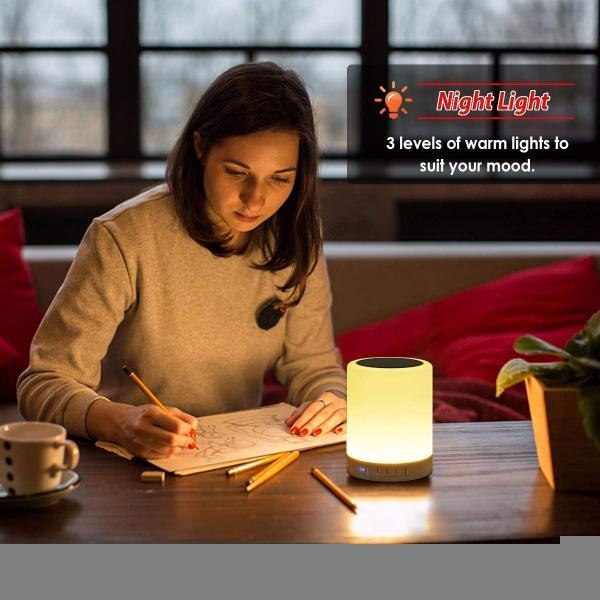 LED Touch Lamp Bluetooth Speaker, Wireless HiFi Speaker Light, USB Rechargeable Portable with TWS - Image 2