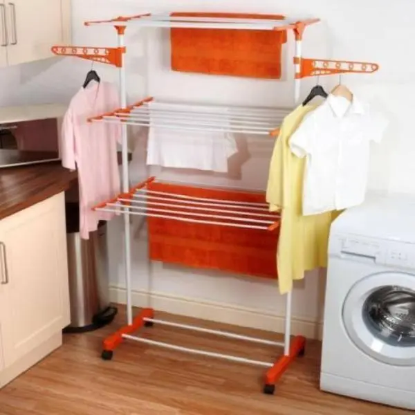 Carbon Steel, Plastic Floor Cloth Dryer Stand - Image 3