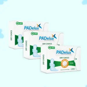 PADelux Antibacterial Sanitary pads Dry Choice 290 mm XL-10 Pads (pack of 3)
