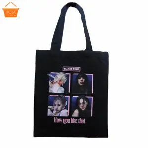 KOJA BlackPink Merchandise Printed Tote Bag K-Pop Multipurpose Sturdy Shopping Canvas Bag For Women  Eco-Friendly, Reusable, Washable