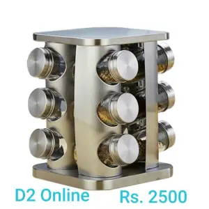 Masala Jar 12 Pcs Container Stander Kitchen-Masala Jar