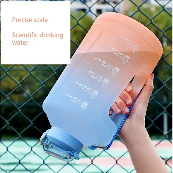 KOJA 1.5 Ltr Water Bottle with Straw Fitness Sports Gradient Plastic Cup Daily Tumbler with Motivational Time Marker LeakProof Water Bottle - Image 4