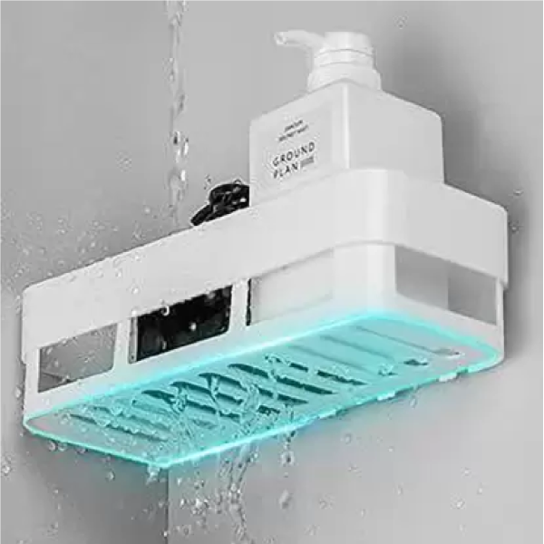 Wall Mount Multipurpose Plastic Bathroom Space Organizer- 2 Pcs - Image 5