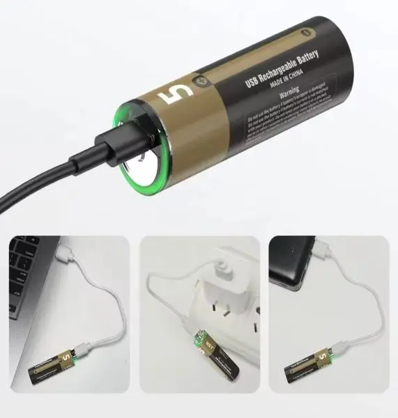 AA & AAA 1.5V USB Rechargeable Lithium Battery – 2800mAh / 800mWh | Type-C Fast Charging