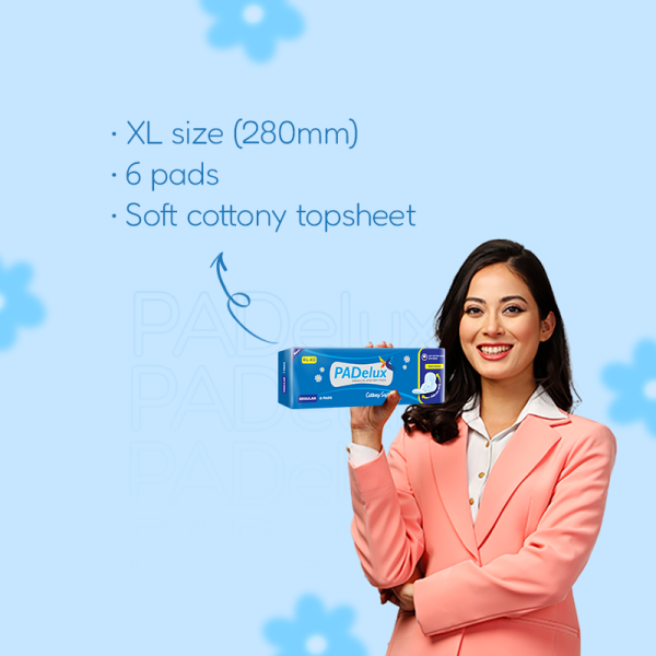 PADelux Sanitary Pads Cottony Soft 280 mm-6 Pads (pack of 10) - Image 3