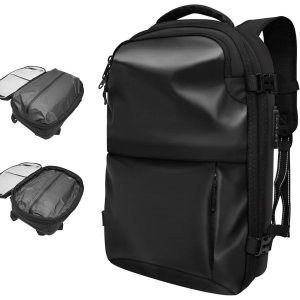 Vacpack Backpack, 60L Expandable Backpack with Vacuum Compression, Water Resistant, Anti Theft Vacpack Travel Vacuum Backpack (Black