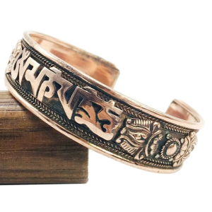 KOJA 100% Pure Copper Tibetan Healing Bracelet. Unisex, Hand Made High Gauge Copper (Mantra)