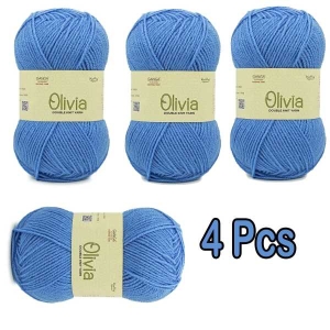 Ganga Yellow Knitting Yarn Blue 100 Grams Each
