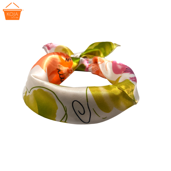 KOJA Lightweight Small Square Women Digital Printed Hair Belt And Neckerchief - Image 3