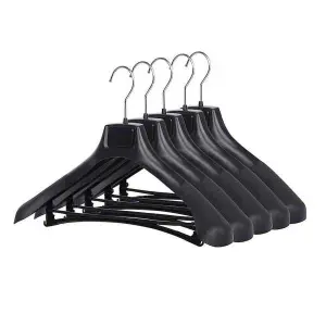 Set Of 5 Wide Plastic Clothes Hanger for Suits Jackets And pants