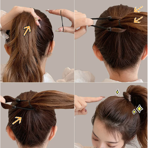 KOJA Rubber Band Made of Hair Simulation Wig Head Rope Fashion Wig Hair Rings Straight Hair Tie Ponytail High Elastic Hair Rope - Image 4