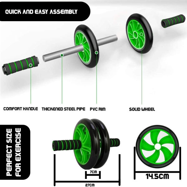 AB Roller With Foam Handles For Core Strengthening Exercise - Image 4