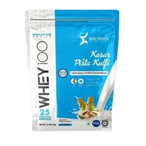 Bigrock Nutrition Whey 100 Whey Protein 33 Serving 1 kg, 2.2 Lbs(Pista Kulfi Flavour)