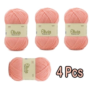 4 Pcs OLA039 Peach Ganga Oliva Knitting Yarn 100 Grams