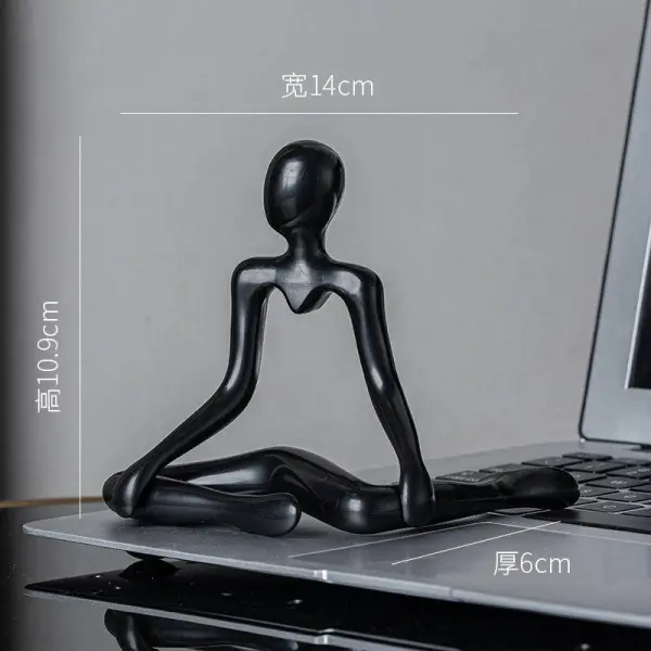 Abstract Handmade Crafts Thinker Figurine Statue/Sculpture (Black)- 4pcs set with free Crystal Ball - Image 3