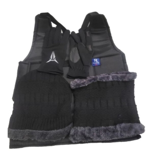 4 in 1 Men Essential Good Quality Winter Combo Set Of Chest Guard Woolen Topi Neck Warmer Windproof Gloves