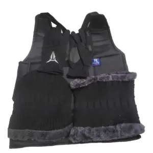 4 in 1 Men Essential Good Quality Winter Combo Set Of Chest Guard Woolen Topi Neck Warmer Windproof Gloves