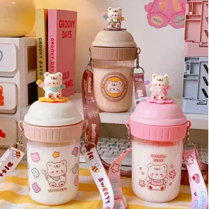 KOJA Cute Bear Water Bottle For Kids Kawaii