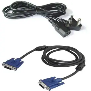 Combo Of Vga And Power Cable For Computer / Cpu Monitor