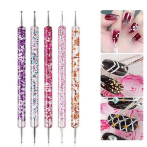Professional 5pc 2 Way Dotting Pen Tool Nail Art Tip Dot Paint Dotting Manicure Kit for Nail Technicians