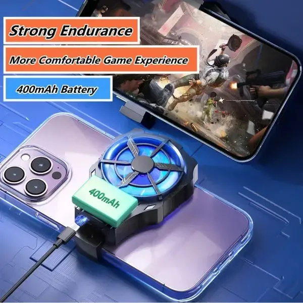 Phone Cooling Pad Air-Cooled Turbo Fan Radiator: Universal Radiator Cooling Fan for Mobile Gaming, Phone Cooling Heat Sink for PUBG, iOS & Android - Image 2