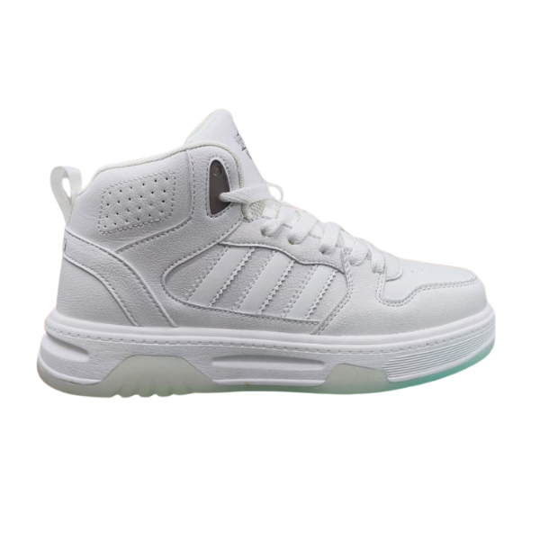 Adivon White Synthetic Round Toe Lace-Up Closure Medium Width Casual Sneakers for Men - Image 2