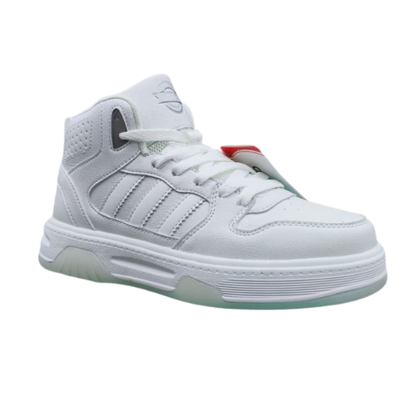 Adivon White Synthetic Round Toe Lace-Up Closure Medium Width Casual Sneakers for Men - Image 3