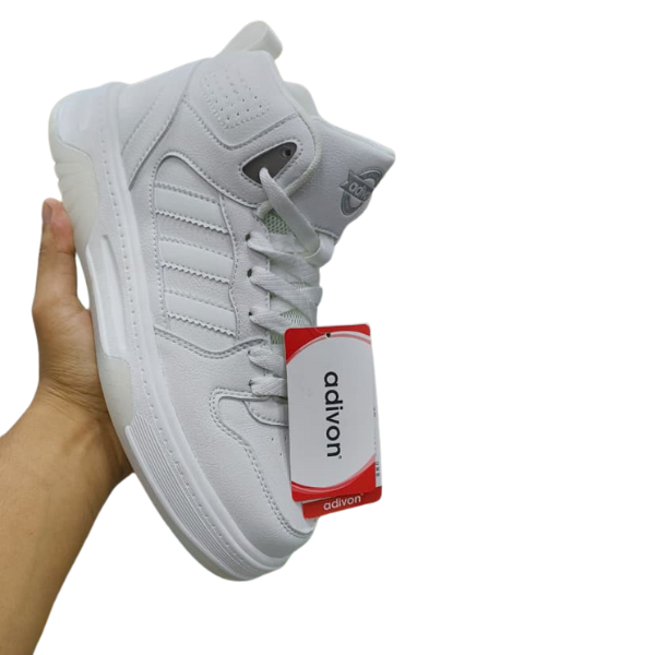 Adivon White Synthetic Round Toe Lace-Up Closure Medium Width Casual Sneakers for Men - Image 5