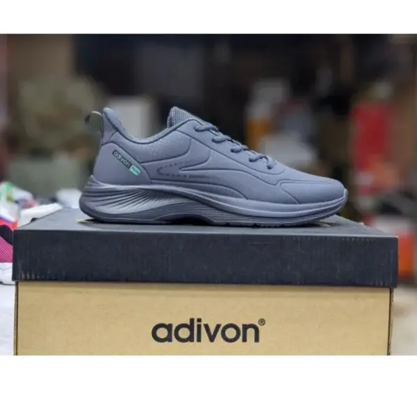 Adivon Synthetic Round Toe Lace-Up Closure Medium Width Sport Sneakers For Men - Image 4