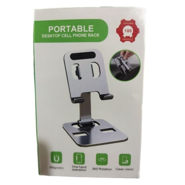 Adjustable Full Metal (Aluminum) Phone Holder Phone Stand Take Anywhere Desk Mobile Stand - Image 4