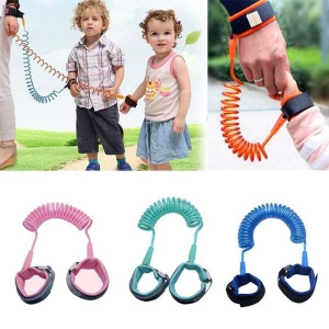 Adjustable Kids Safety Wrist Leash, Anti-Lost Child Walking Hand Strap, Stretchy Nylon Belt for Toddlers 1-5 Years - 1.5M