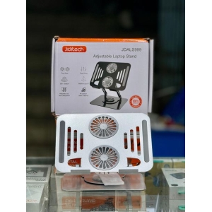 Adjustable Laptop Stand with Dual Cooling Fan | 360° Rotating Metal Laptop Holder | Foldable Notebook Stand