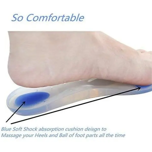 Adore Insoles Silicone Gel Arch Support Orthotic Shoe Insert - Relieve Plantar Fasciitis Pain Release Heel Bone Spur Calluses and Corns Massage Heels and Metatarsa - Image 3