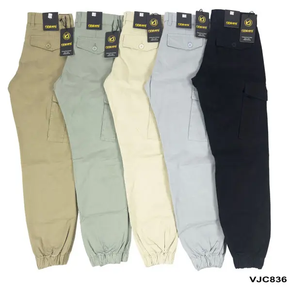 VIRJEANS (VJC836) Cargo Box Joggers 6 Pocket Pant For Men-Cream - Image 4
