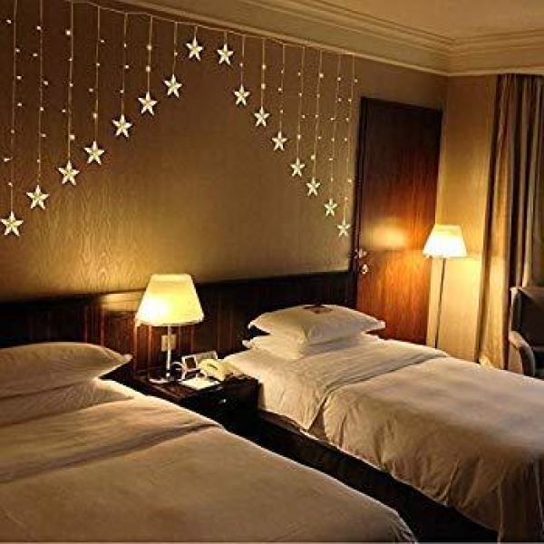 10ft Starry Night LED Curtain String Lights with 8 Modes, Warm White, Festive Home Decor - Image 3