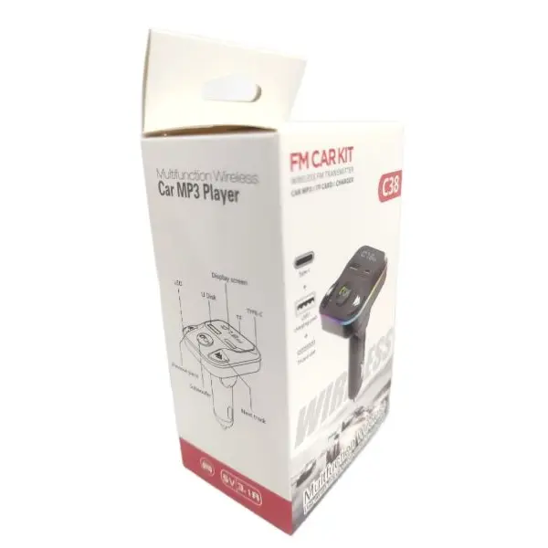C38 - Multifunctional Wireless 3.1A Car Charger - FM Car Kit, MP3, TF Card, PD & USB Port. - Image 3