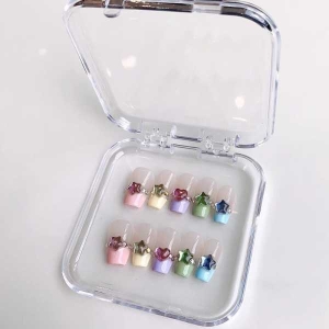 Press On Nails Box Beauty Tool Nail Art Accessories Press On Nail Display Box with Cover