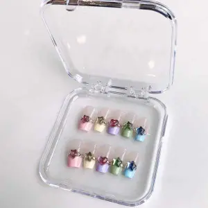 Press On Nails Box Beauty Tool Nail Art Accessories Press On Nail Display Box with Cover