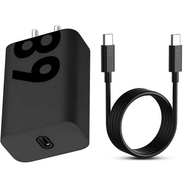 68 watt Gan Turbo Power Fast C-Type Charger for Edge 60 Pro/Edge 60 Fusion/Edge 50 Fusion/Edge 50 Ultra/50 Pro/Razr 50 Ultra/Moto G45/G54/Moto E40 - (68w Black) - Image 5